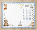 Monthly Baby Boy Milestone Blanket