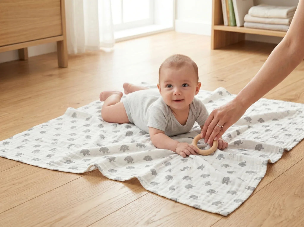 Cotton Muslin Receiving Blankets for Baby Boys