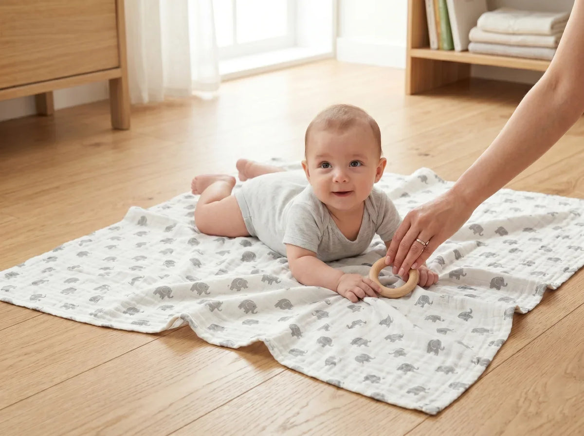 Cotton Muslin Receiving Blankets for Baby Boys