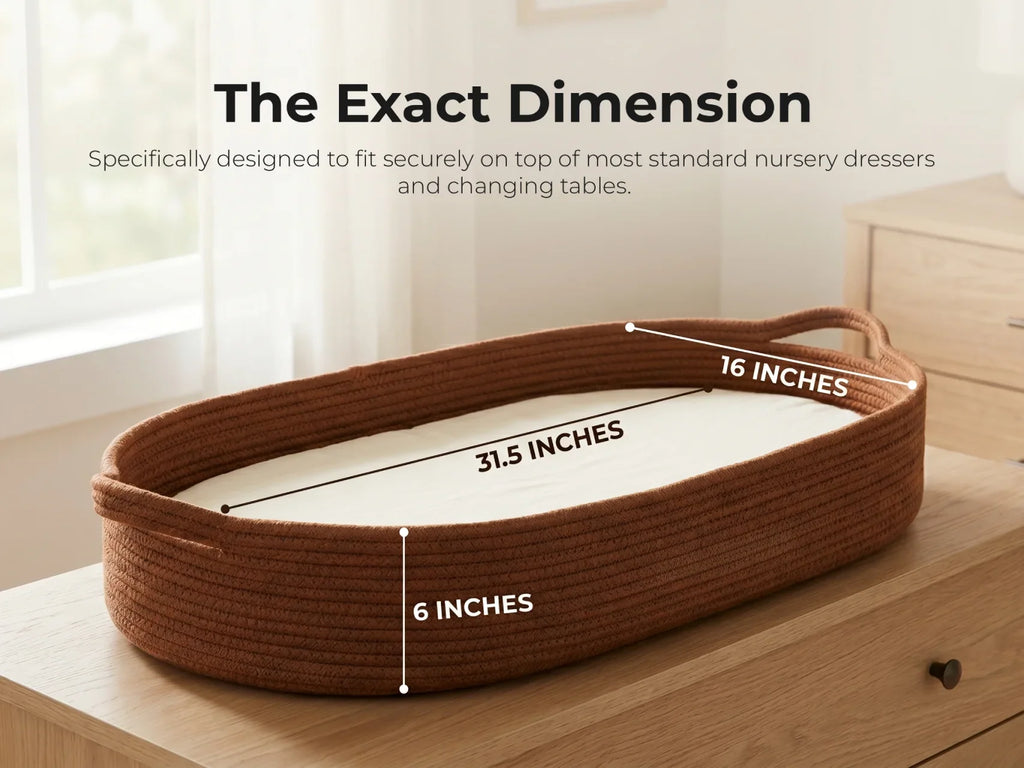 Woven Baby Changing Basket & Pad
