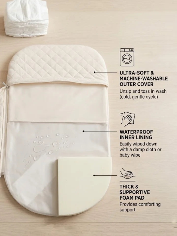 Woven Baby Changing Basket & Pad